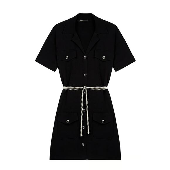 Maje Dresses & Skirts - NEW Maje Russ Belted Woven Mini Dress size 40 - Large